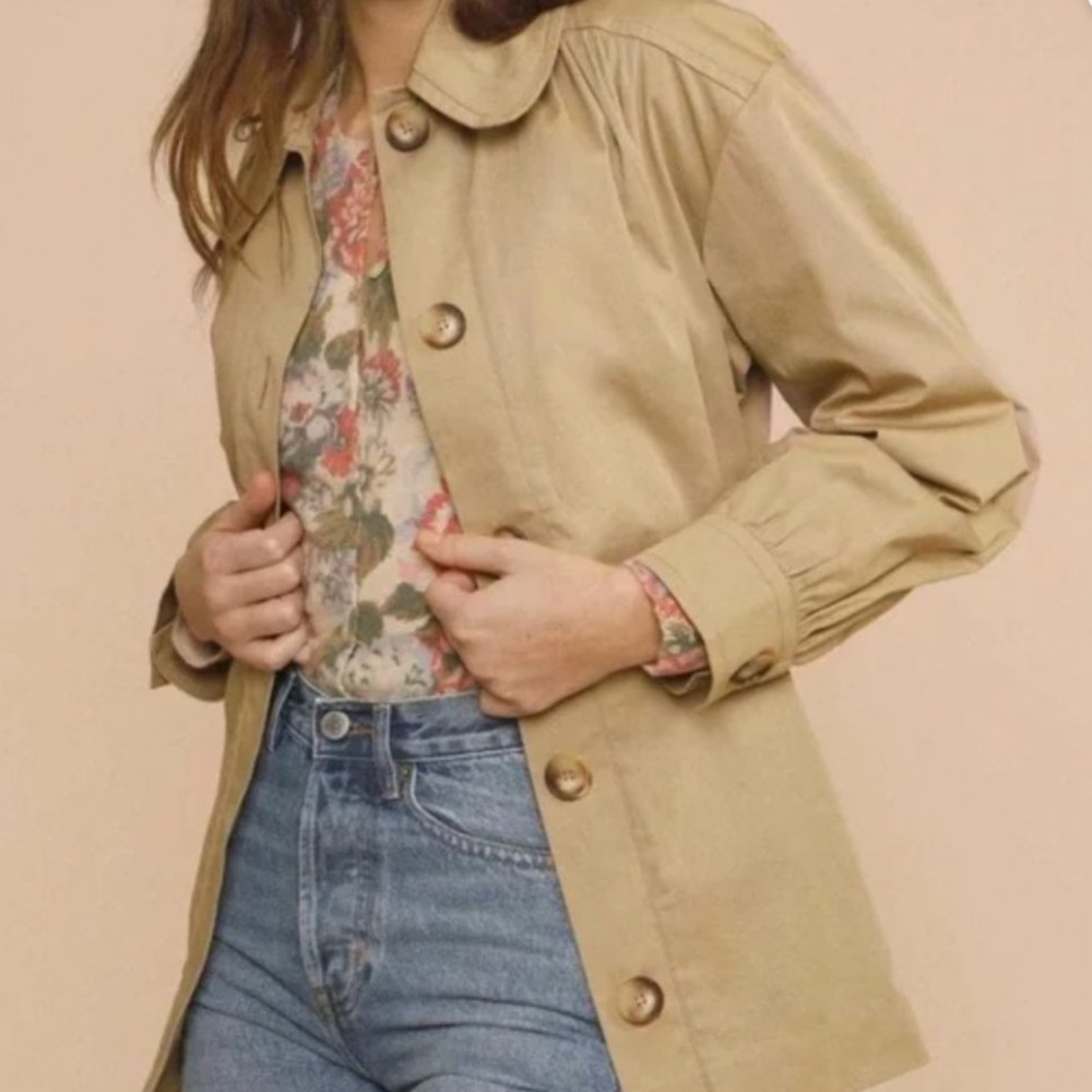 RARE NWT Rouje John Short Belted Trench Coat - Picture 7 of 14